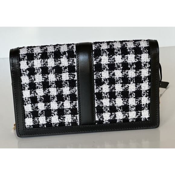 Versace Greek Key Leather Black Wallet on Chain Mini Shoulder Bag 1007220 NWT - Picture 8 of 16